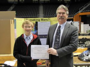 James H. of Episcopal School of Knoxville received Second Place for his project entitled “Remaking Mars: Investigating the Concept of Terraforming”